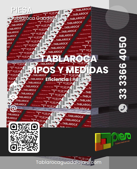 Tablaroca tipos y medidas guadalajara PIESA