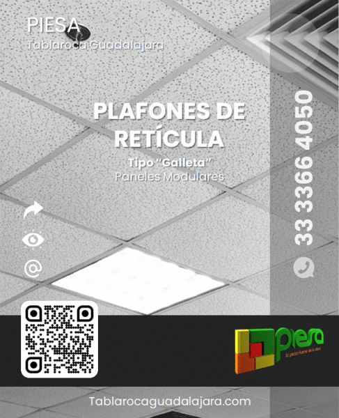 Plafon de reticula tipo galleta PIESA