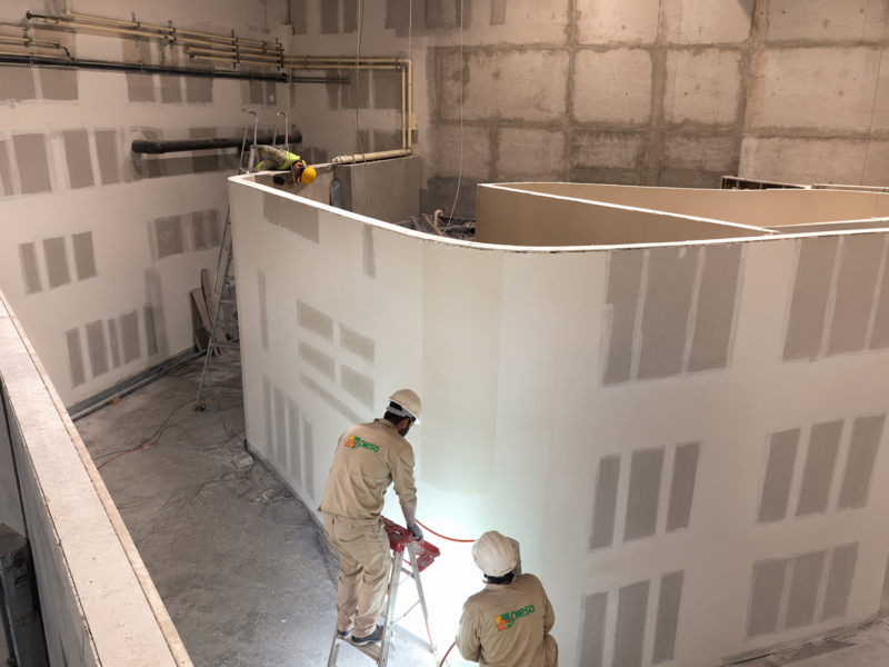 Construccion de muros curvos con tablaroca